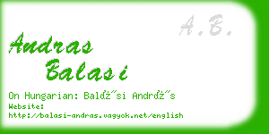 andras balasi business card